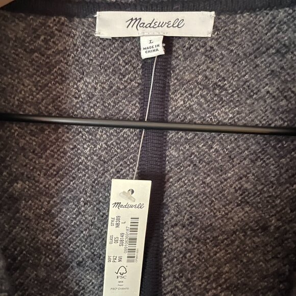 Madewell Herringbone Courton Sweater Coat– Size L (NWT) - Picture 7 of 7